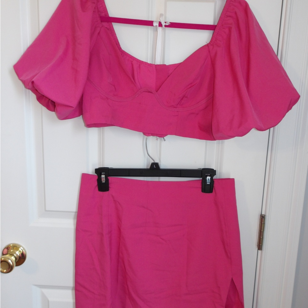 SHEIN Pink Skirt Set